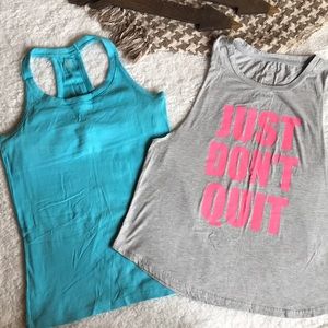 Two XL Workout Tanks, one with Shelf Bra